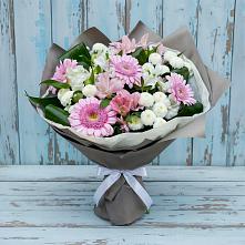 Букет цветов из:  Герберы, Альстромерии и Хризантемы в Суханово