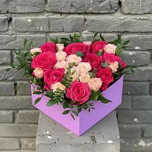 Цветочная композиция из Розы в коробке #REPLACE_PRED# Суханово