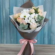 Букет цветов из:  Хризантемы и Розы в Суханово