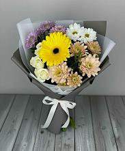Букет цветов из:  Розы, Герберы и Хризантемы в Суханово