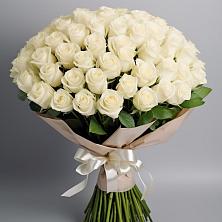 Букет 101 беля роза Белоснежка в Суханово