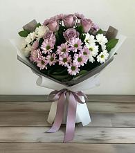 Букет цветов из:  Хризантемы и Розы в Суханово