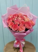 Букет 15 Розовых роз Равель в Суханово